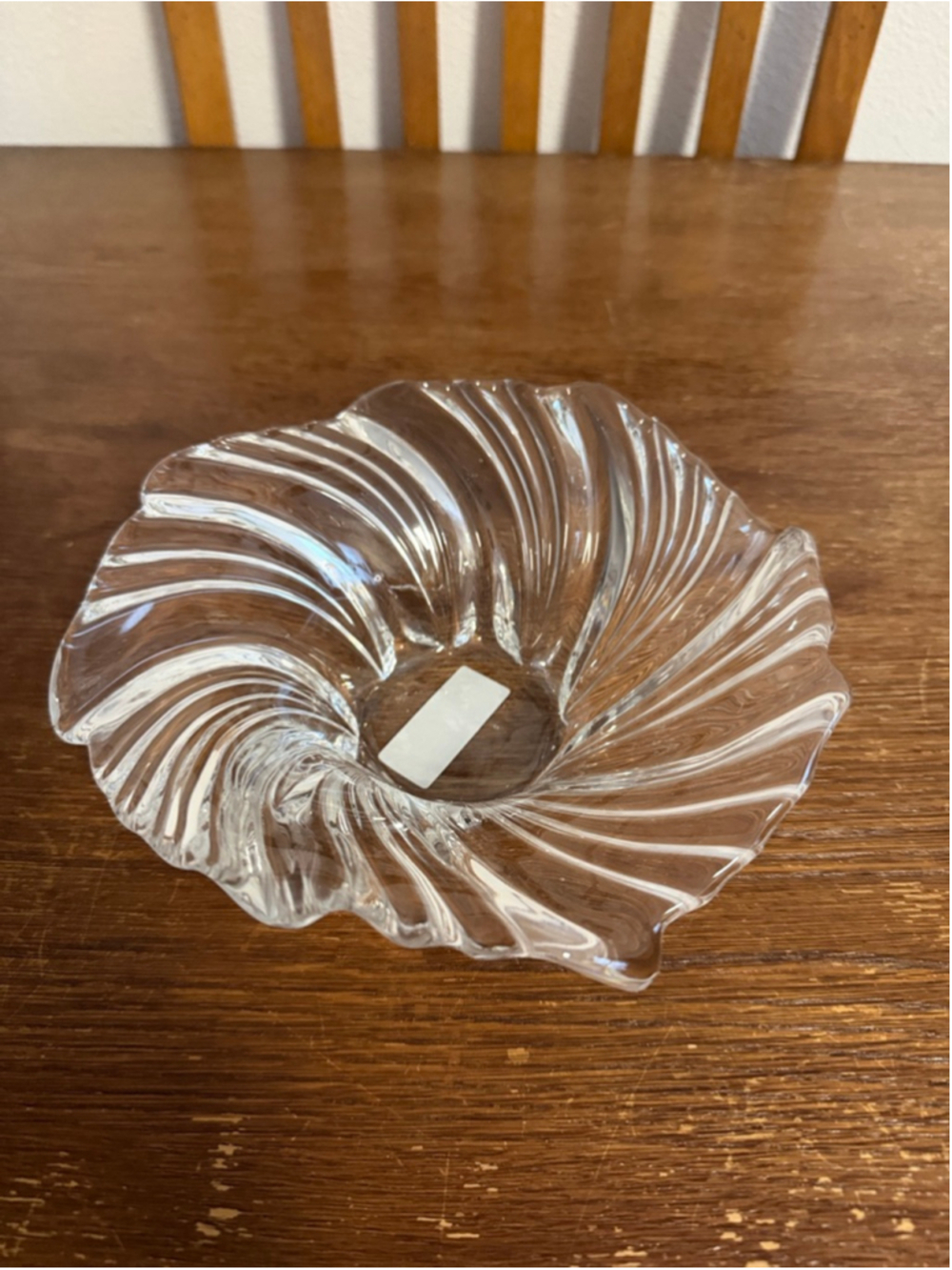 Mikasa Belle Epoque Crystal Art Glass Centerpiece Bowl Germany Swirl Vintage Dec